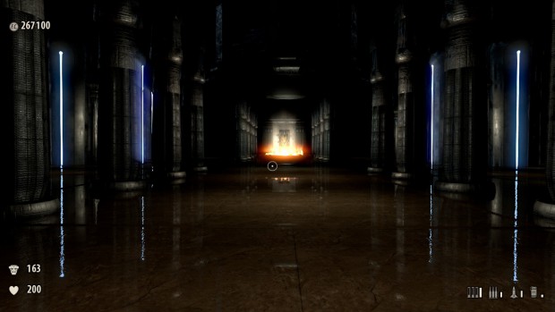 Im Inneren von Pyramiden braucht Sam keine Fackel herumzutragen.